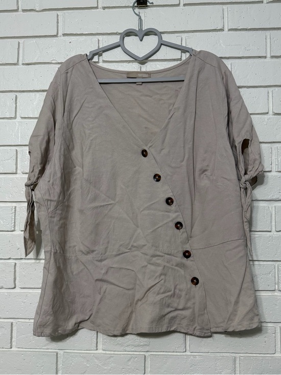 Appraisal Tops - Appraisal Women Linen Blend Wrap Top – Size 2X